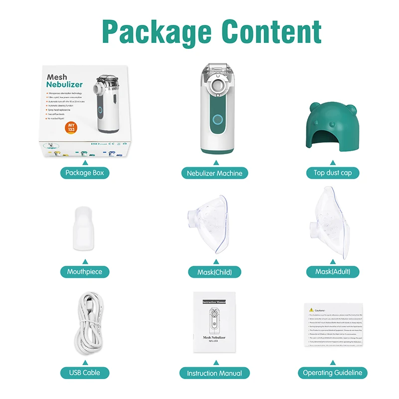 Fitconn adults kids Asthma Inhaler nebulizador Machine Household Portable Ultrasonic Mesh Nebulizer