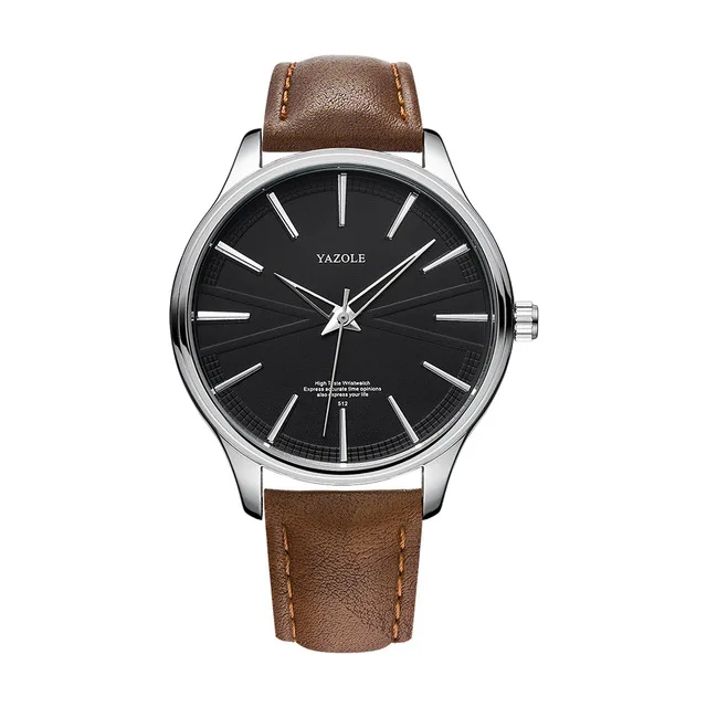 YAZOLE 512 горячая Распродажа relojes Мужские кварцевые часы водонепроницаемые OEM роскошные качественные кожаные ремешки часы для мужчин