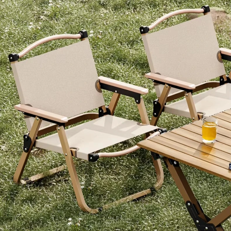 Outdoor iron pipe folding outdoor chair Ultralight camping recreational equipment Home beach chair back fishing Kermit chair