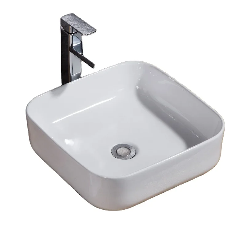 European Single Sink Shell Shape Vessel Sink White Ceramic Counter Top Wash Basin Design