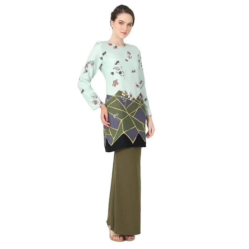 Dubai Simple Design Baju Kurung Loose Jasper Kimono Baju Malayu Plain Malaysia Kebaya Muslim Daily Dress Cosy Islamic Clothing