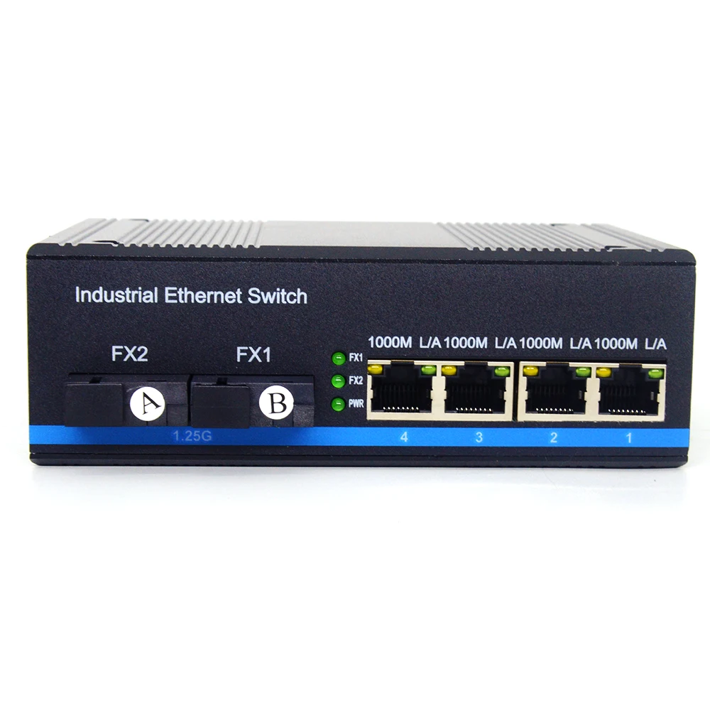 MT-GYJ1006 4 1000M electrical ports +2 1000M FX optical port IP40 industrial Ethernet switch