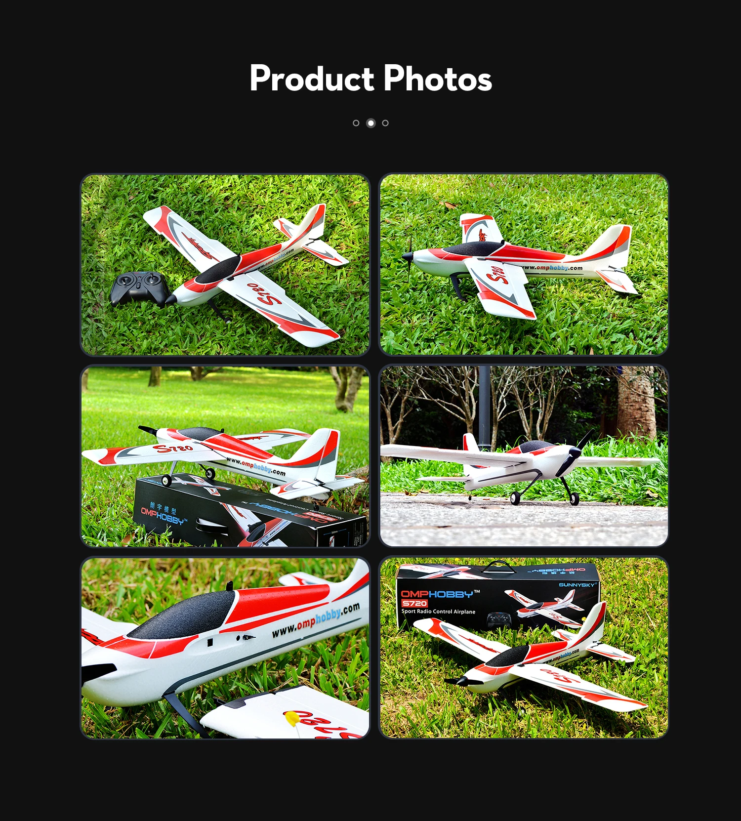 Omphobby S720 Foam Airplane 6-Axis Gyro Stabilizer With Normal Flight Mode Aerobatic Flight Mode RC Planes RTF