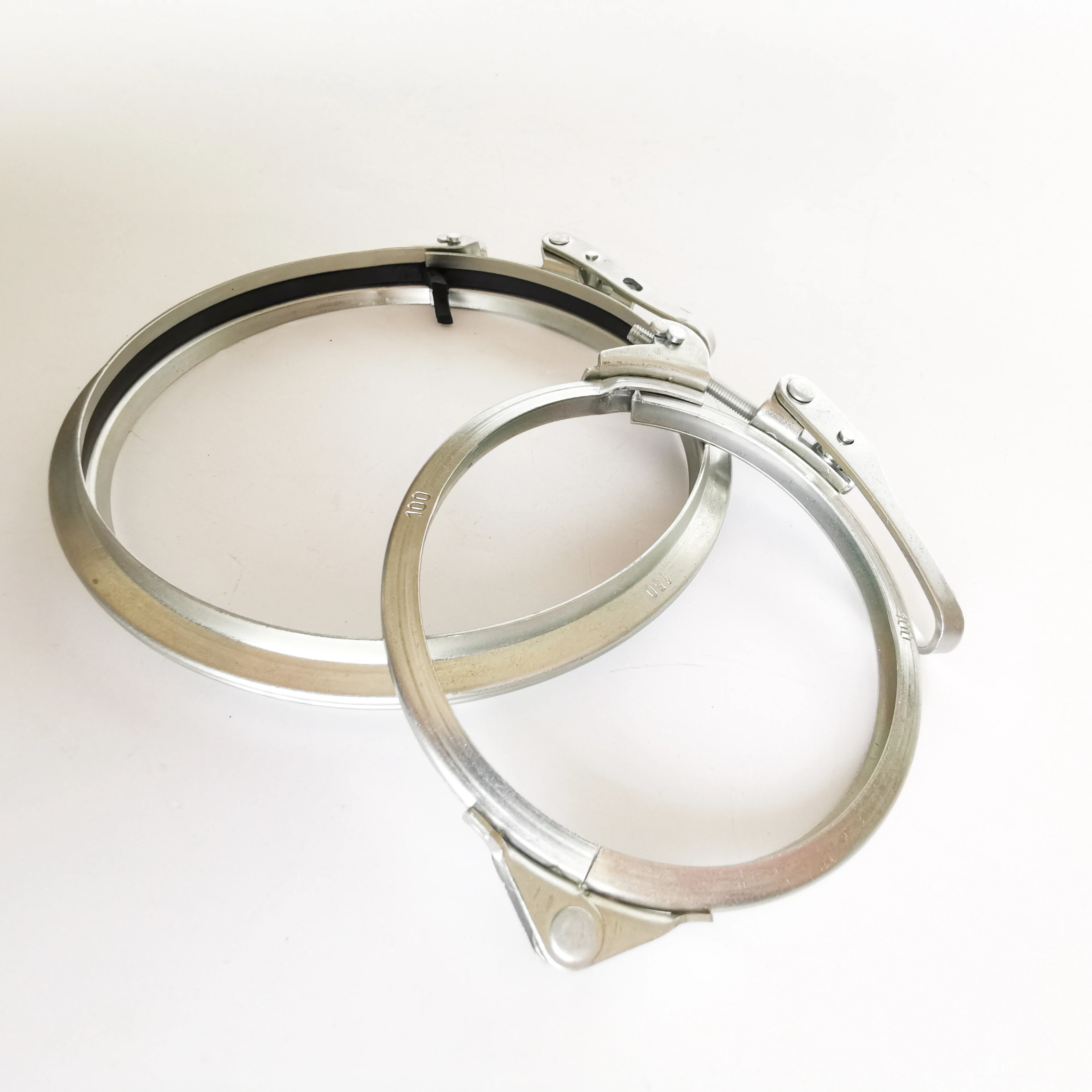 150mm Quick-release latch clamp rapid lock pull ring for flange ducting of dust removal system