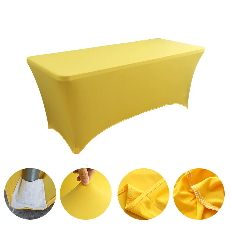 Ins wind high-end hotel restaurant wedding banquet decoration solid color polyester square tablecloth elastic table cover