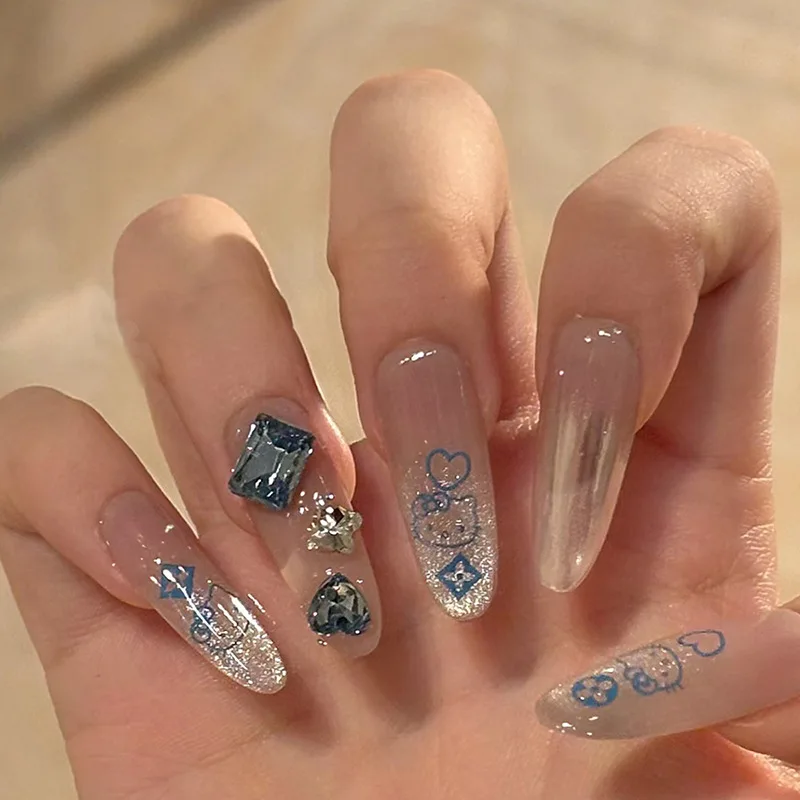 Cat Eye Wear Nail Patch Removable Cute Nail patch Advanced Touch With Drill Length Nail Patch