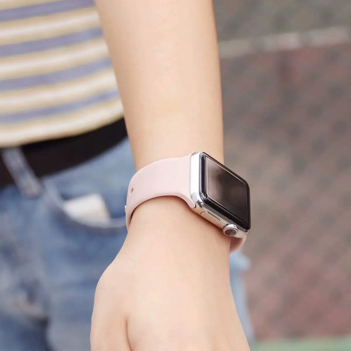 Ремешок силиконовый для Apple Watch series 6 5 4 3 2 1 сменный Браслет iwatch Correa 38 40 42 44