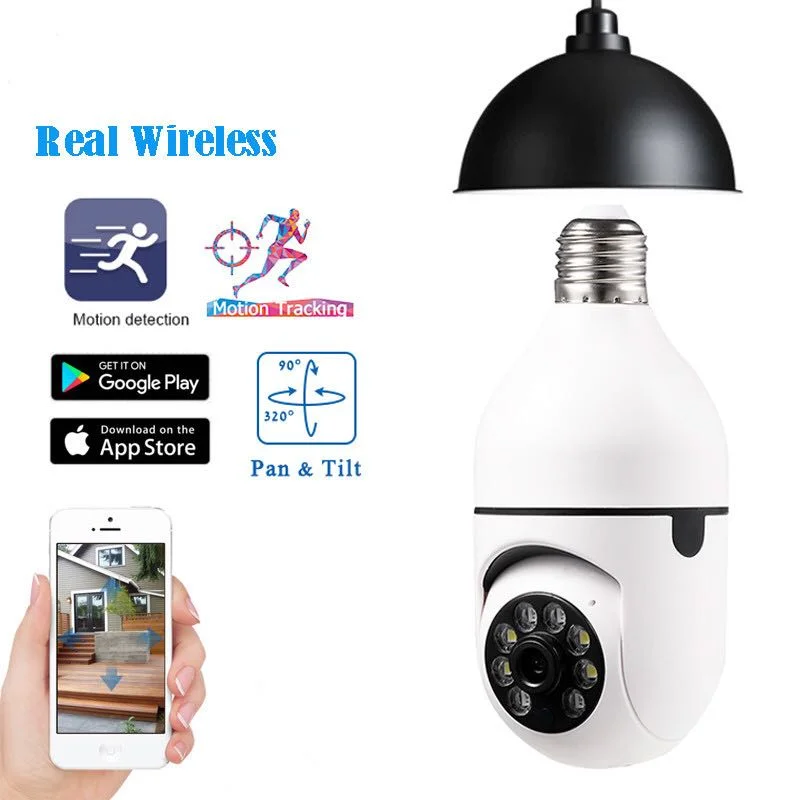 VESAFE 2-way Audio Intercom Light Bulb Camera 360 Degree Full Color Night Vision  Cameras