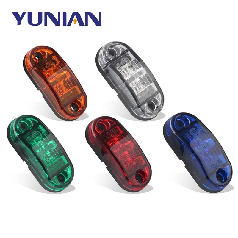 1PC 12V 24V LED Side Marker Lights Warning Tail Light Auto Car External Lights Trailer Truck Lorry Yellow Orange White Red