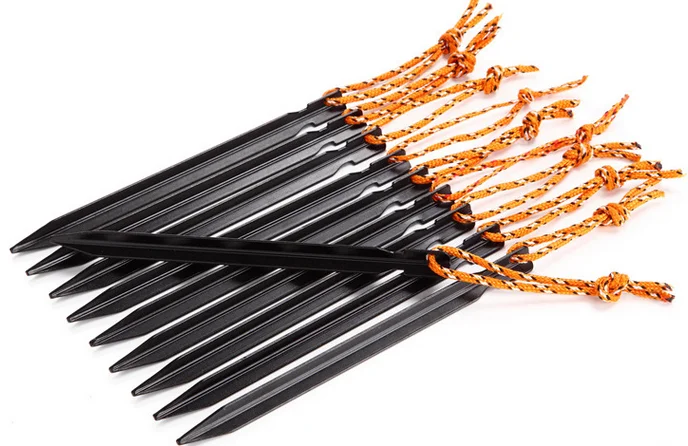 Outdoor Aluminium Alloy Tent Peg with Rope Camping Equipment