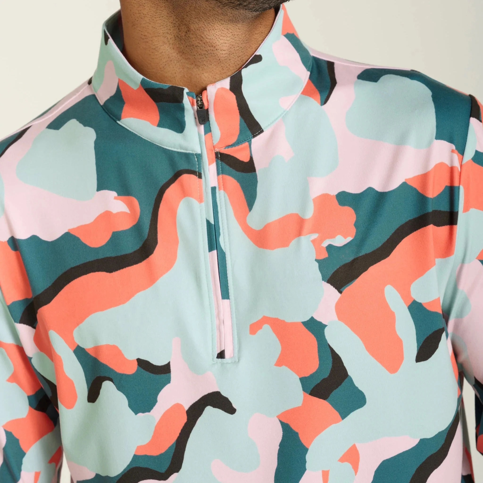 Mens Quarterzips New Fall Zip Golf Custom All Street Breathable Good 4 Slim Sleeve Golf Quarter Zip