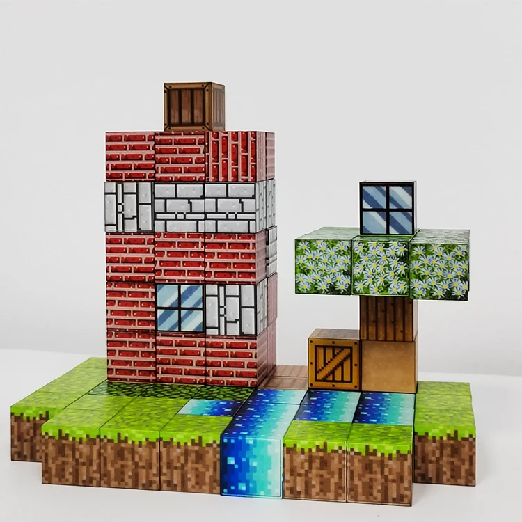 Learning Toys Building Block Factory Custom My World DIY Creative Model Magnetic Building Play set