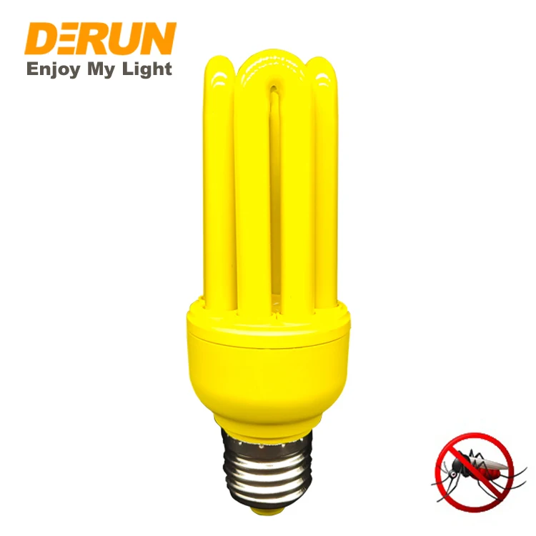 High Brightness E26 E27 B22 3U Straight Tube Bug Mosquito Repellent Yellow Light Bulb Energy saving Lamp , CFL-YELLOW