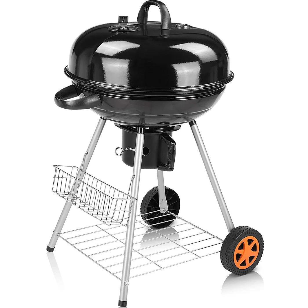 Wholesale 18 Inch Outdoor Round BBQ Kettle Grill with Wheel Deep Bottom Apple Stove Charcoal Grill Barbecue