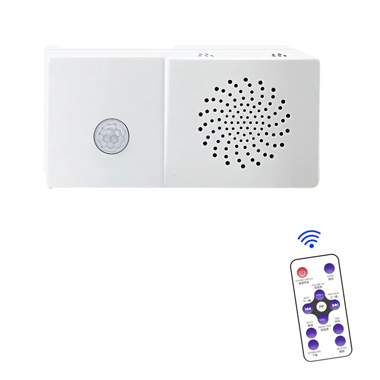 Waterproof IP 65 Wall Mounted Wireless Motion Sensor PIR Audio Player for Indoor Security Reminding
