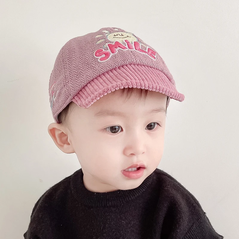 Baby autumn and winter cute fashionable sun-proof warm curling fashion peaked cap hat