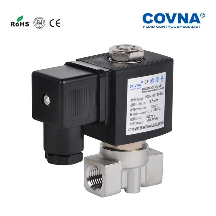 COVNA Manufacturer Brass Stainless Steels 12v operated solenoid valve normally open valvula solenoide