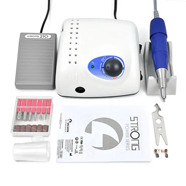 Professional Nail Machine 210 Nail Drill File 35000 rpm Micro Motor Powerful rechargeable electric nail drill  for manicure stor