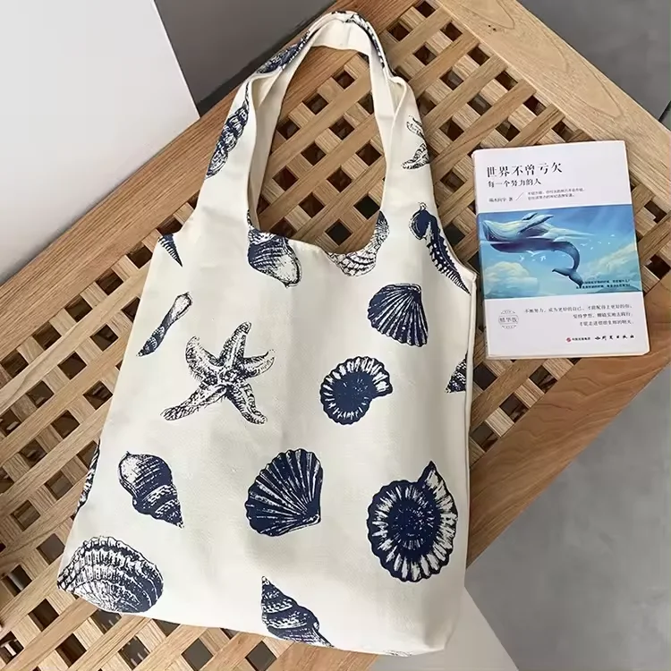 Promotion Reusable New Fashion Custom Logo Blank Canvas Organic Tote Bag Cotton Canvas Shopping