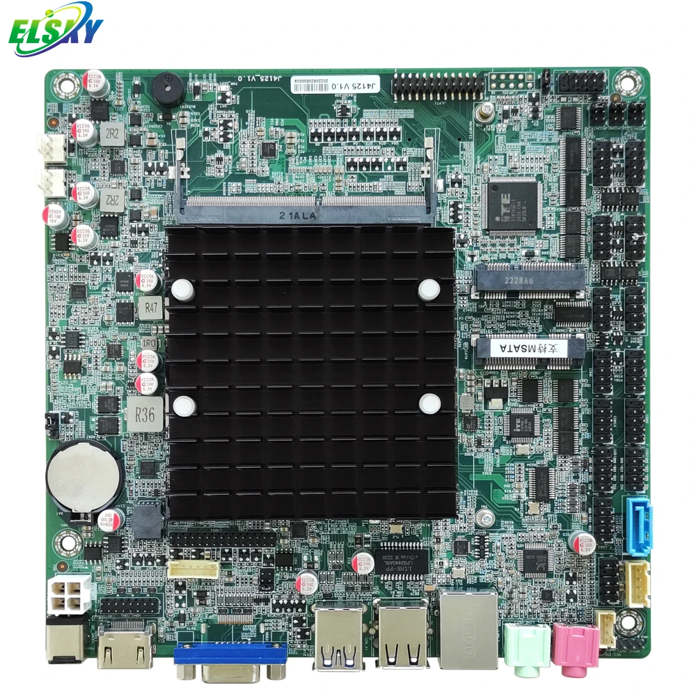ELSKY M415F DDR4 Memory MSATA SSD wifi fanless motherboard motherboard with Intel Celeron J4125 Processor