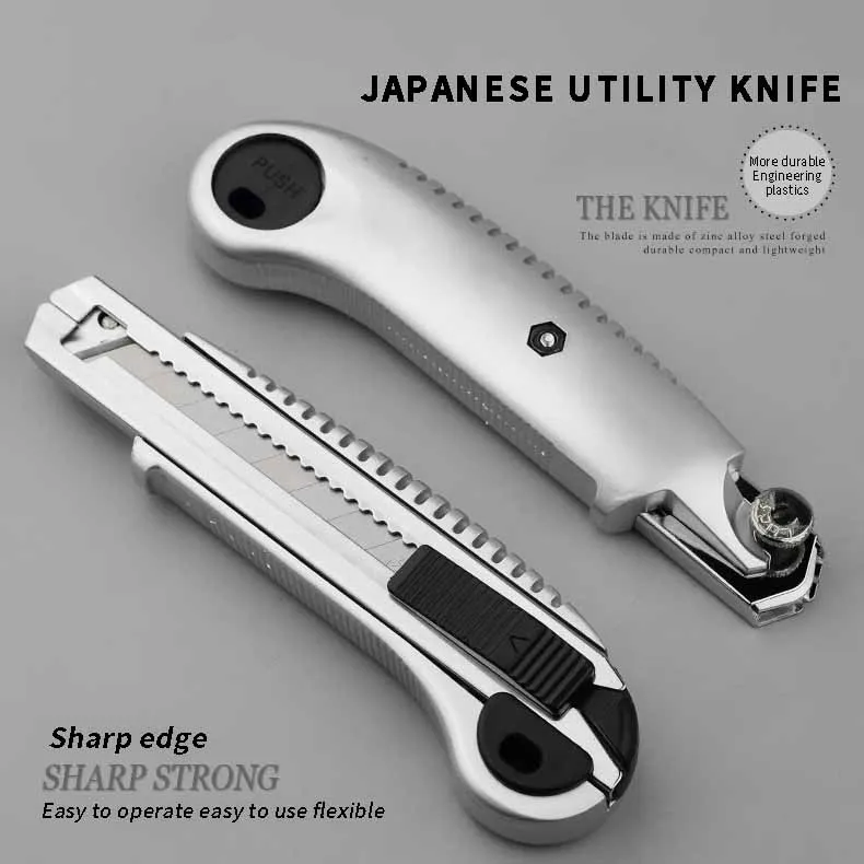 New product portable mini utility knife Manganese steel sharp edge silver solid shell cutting tool