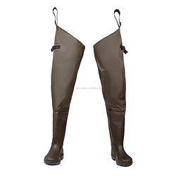 Fishing Hip Boots Hip Waders for Men with Boots Waterproof Lightweight Bootfoot Cleated 2-Ply Nylon/PVC