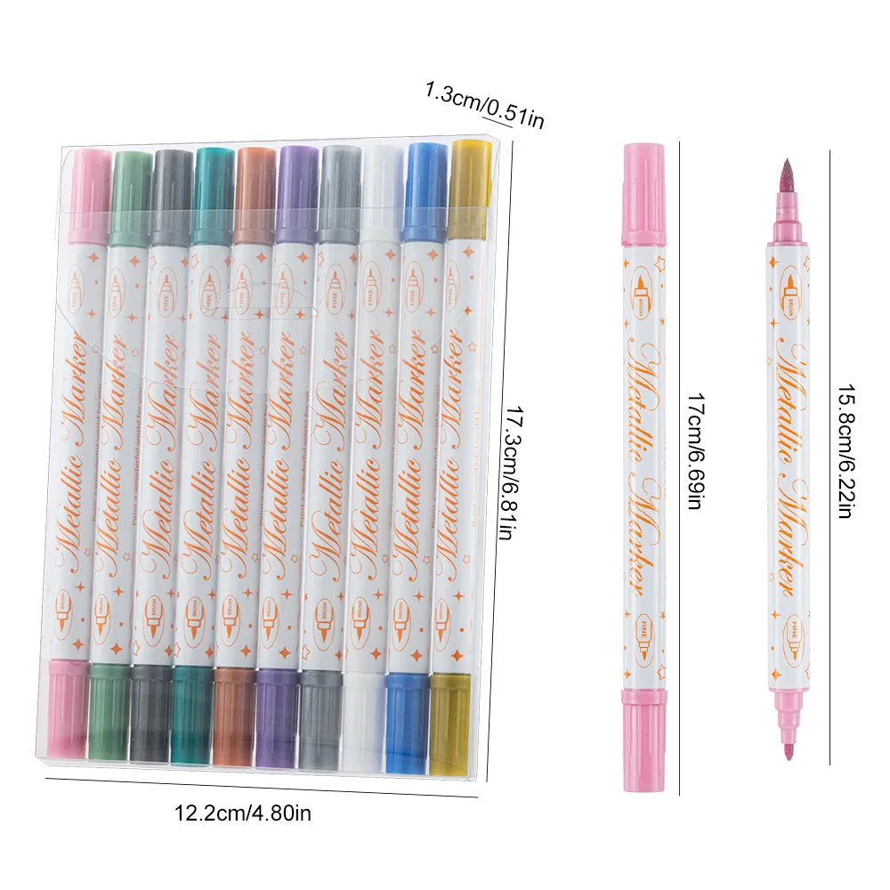 BESTLINE Waterproof Creativity Pen Nail Art DIY Pen Girl Gift Acrylic Paint Marker Fiber Nib Rich Colors Easy Clean Double Head