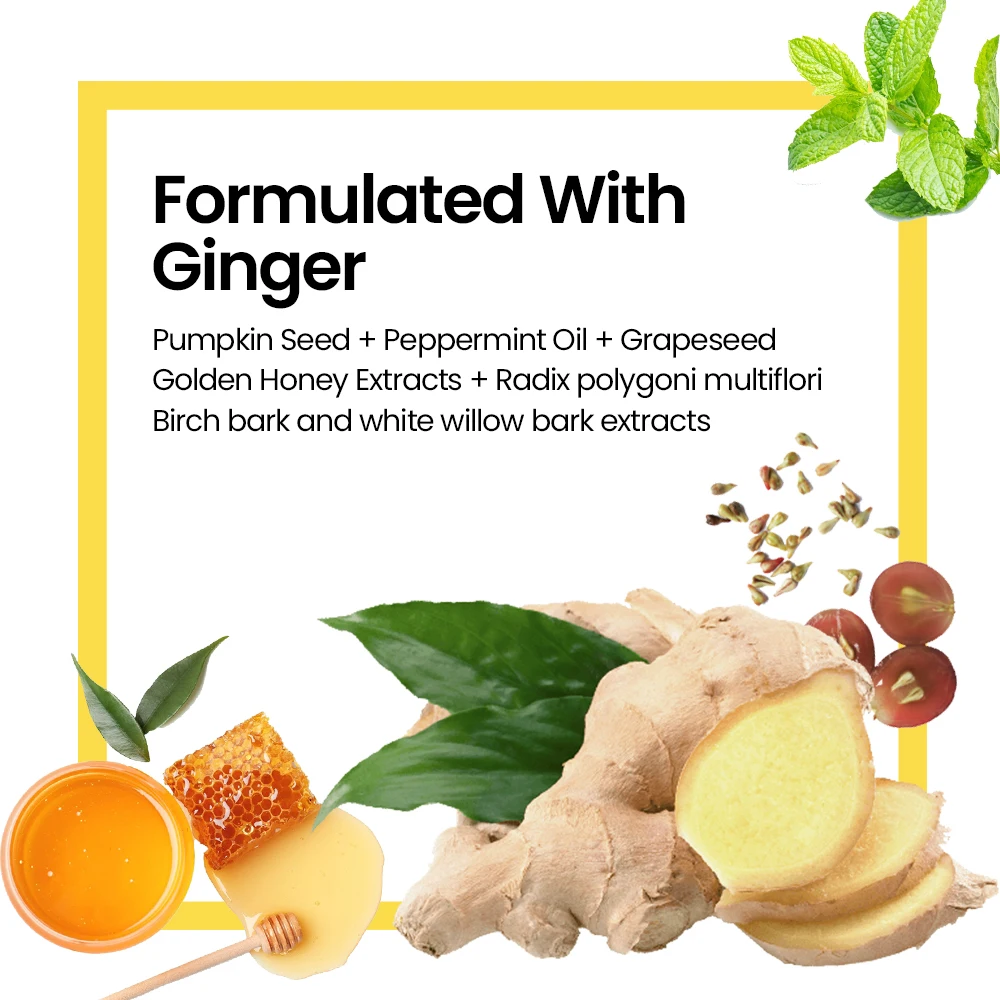 Private Label Natural Ginger Shampoo Treatment Hair Growth Anti Hair Loss Shampoo and Conditioner Set for Men and Women