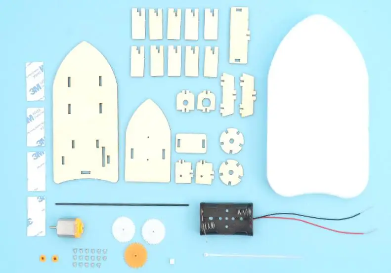 MI Wood Floating Boat Model Educational Battery Electric DIY  Science Engineering Toys Physics Science Kit For Kids STEM Toys