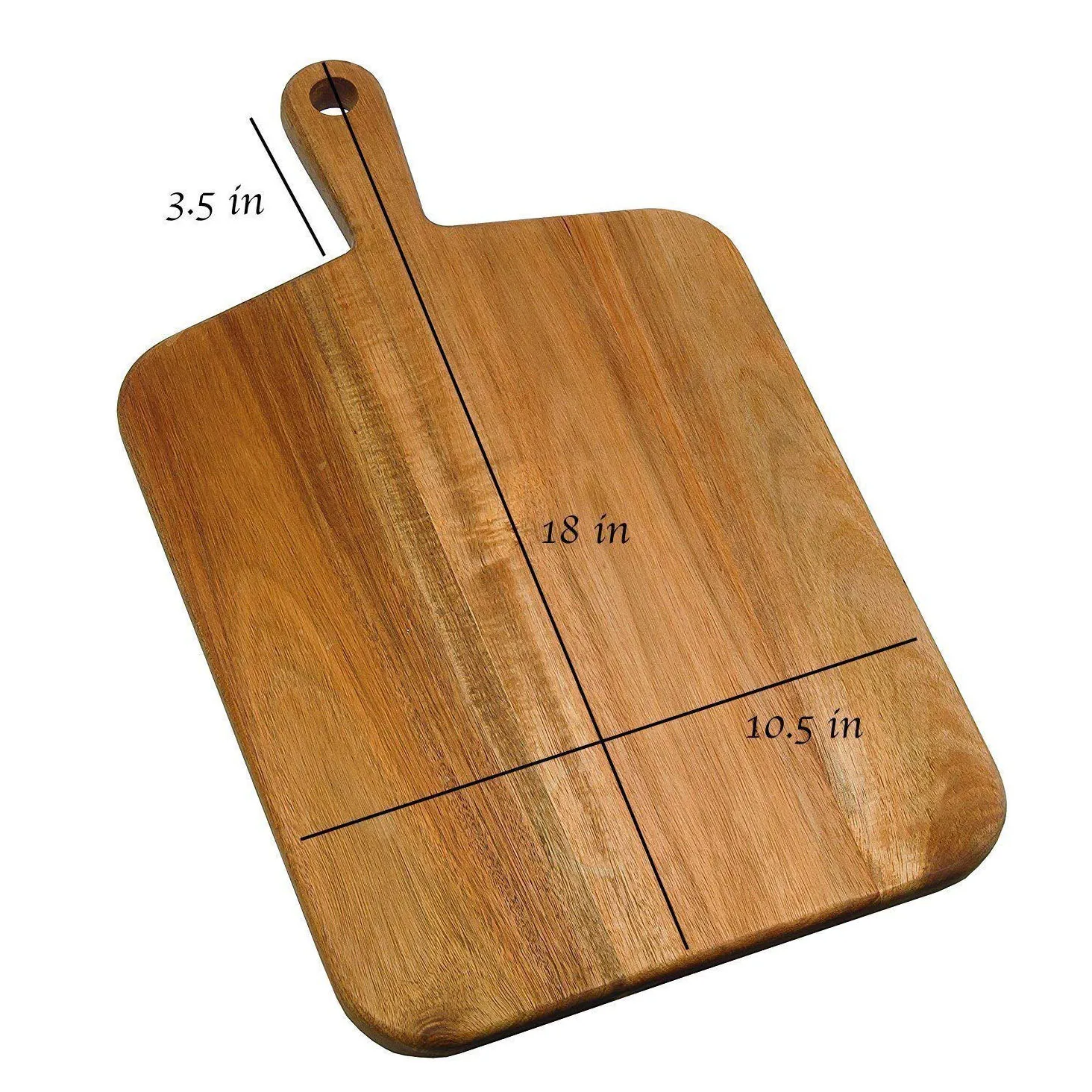 Acacia Wood Cutting Board Kitchen Pizza Cheese Vegetable Board with Handle 18 Inch Length Sustainable Chopping Blocks 300 Sets