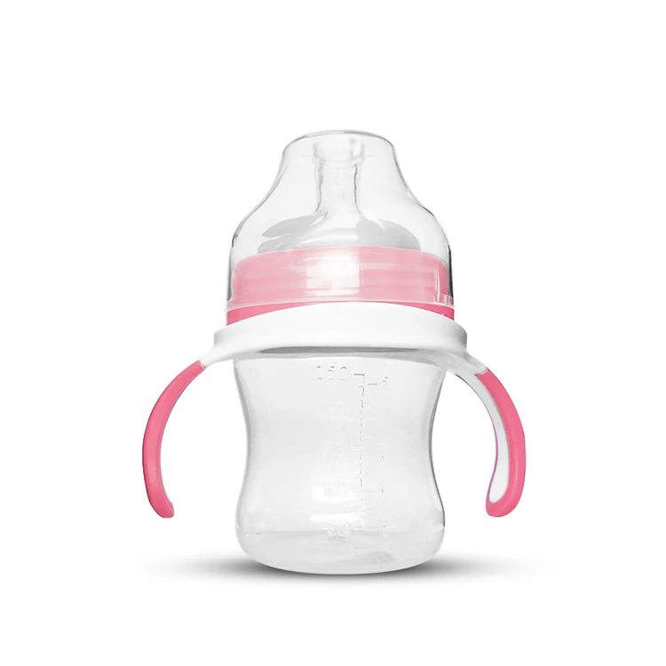 Wholesalers 150ml 60 diameter High quality fancy korea oem handle milk baby feeding bottle