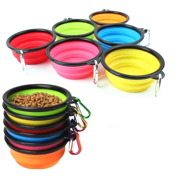 Hot Sale Foldable Silicone dog bowl Pet Water Bowl Collapsible Travel Dog