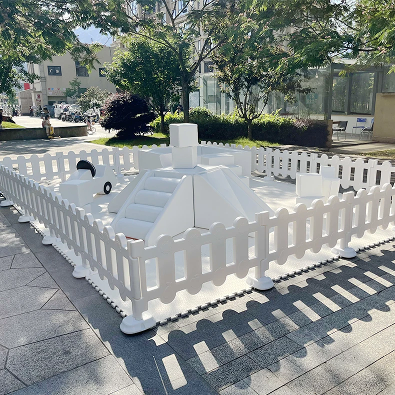 Party Rentals White soft play climber with car soft play equipment Amusement equipment indoor soft play square ball pit