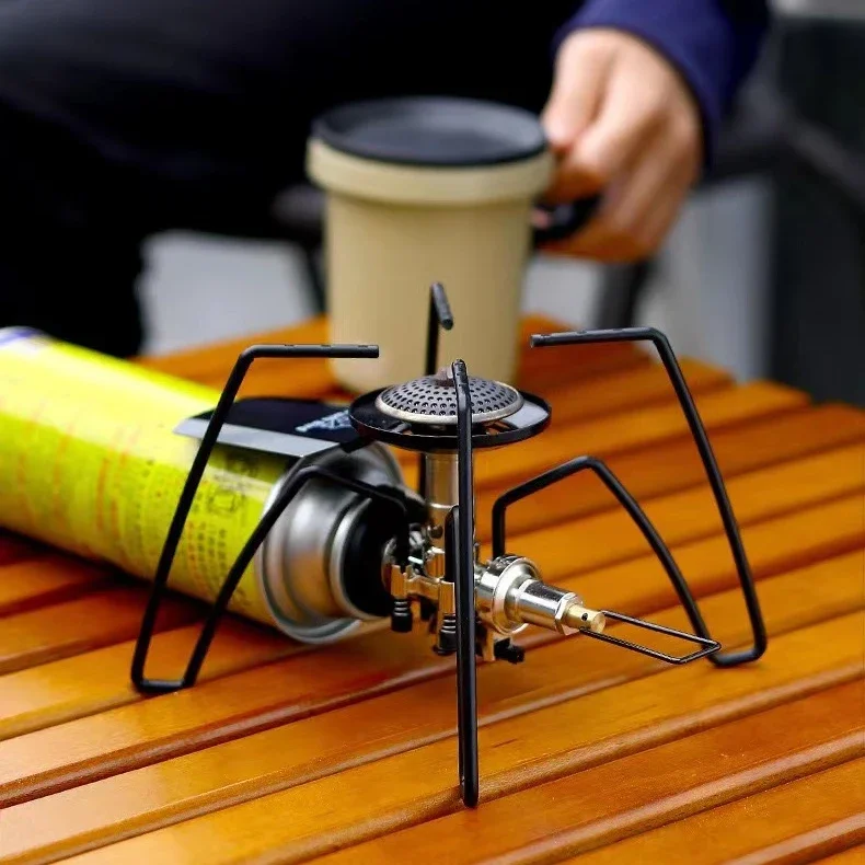 Hot Sale Portable Folding Black Outdoor  Butane Gas Stove Burner Travel mini Hiking Stove Spider Type Camping Stove