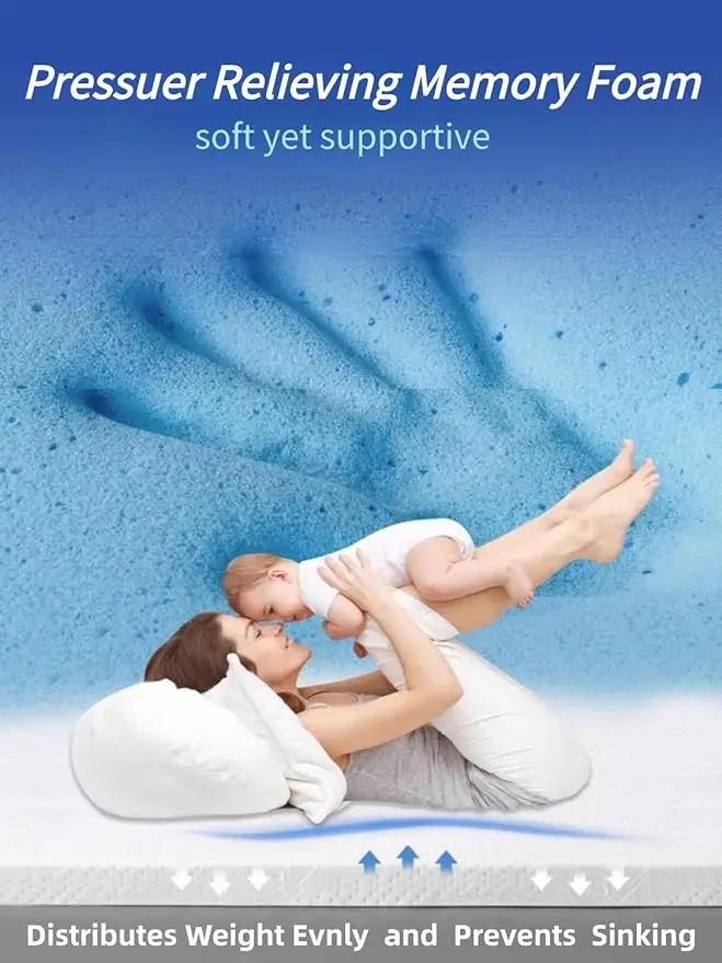 Best Price Mattress High Density Foam Pad Removable Fitted Cover Gel Memory Foam Bed Mattress Topper