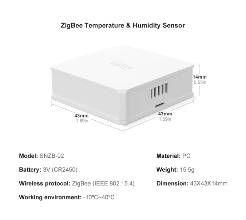  Датчик температуры и влажности SONOFF SNZB-02 ZigBee в режиме реального времени уведомление о низком заряде батареи работает с приложением