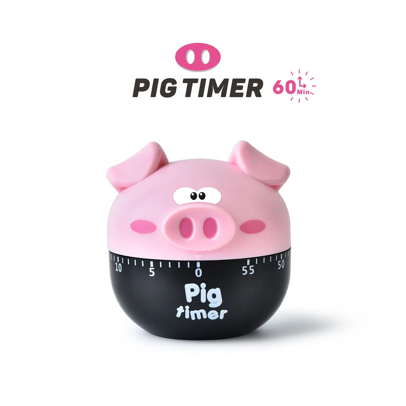 Pink khaki cute cartoon pig kitchen timer cooking timer cooking mechanical home decor counters