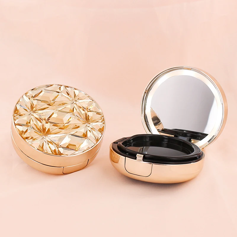 LED Light Empty Air Cushion Box BB Cushion Case Compact Powder Case With Mirror