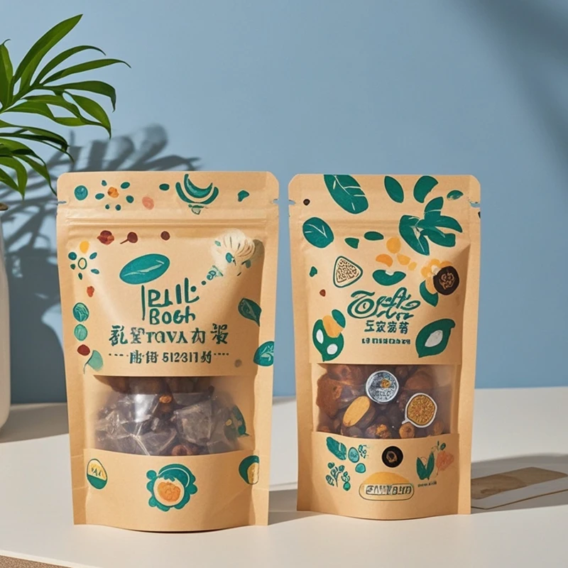 Pet Paper Food Bag Het Seal 280 Micron 14*20+4 Square Resealable Craft Paper Bag