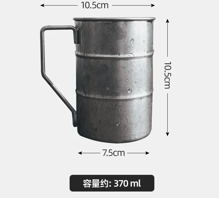 Outdoor Travel Tumbler with Foldable Handle Stainless Steel Camping Cups Moscow Mule Beer Mug