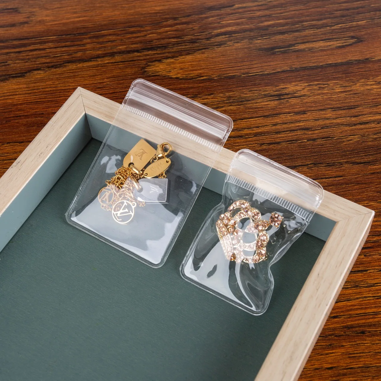 pp Jewelry jewelry bag hand string literary play Buddha beads storage zip-lock bag transparent thickened sealed zipper bag
