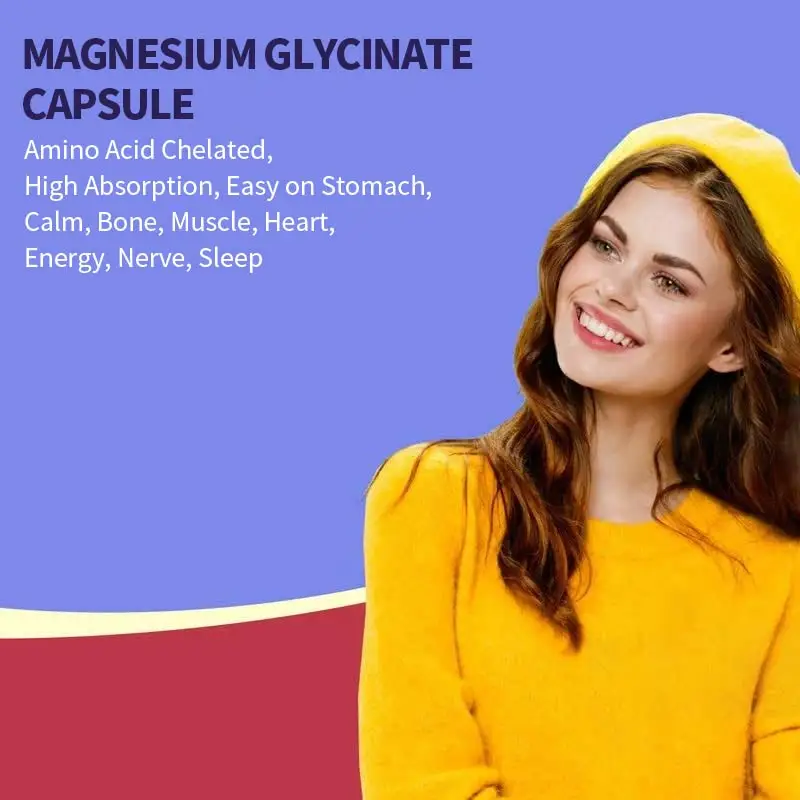 90 Caps Magnesium Complex 500mg Glycinate Capsule Supplement For High Absorption Easy On Stomach Calm Bone Muscle Heart Energy