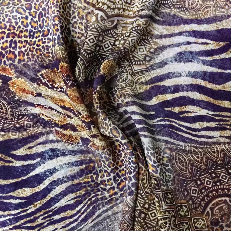 Custom printing silk / viscose mixed CDC fabric for dress clothes