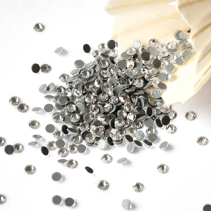 Китайская мода, стразы горячей фиксации разных размеров и цветов, стразы с плоской задней стороной, стекло для одежды