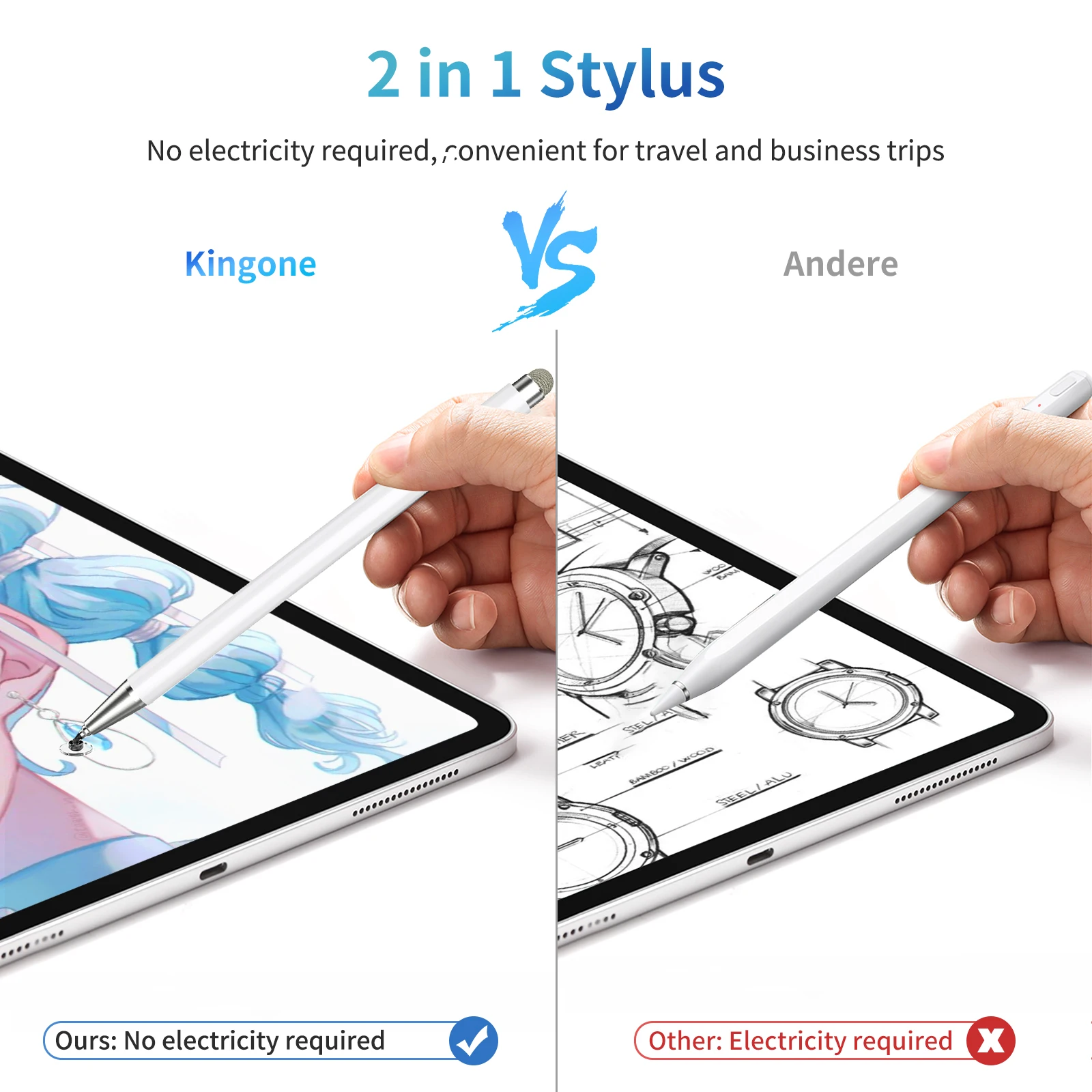 Заводской пассивный Стилус 2 в 1 для iPad Универсальный стилус для сенсорного экрана планшета