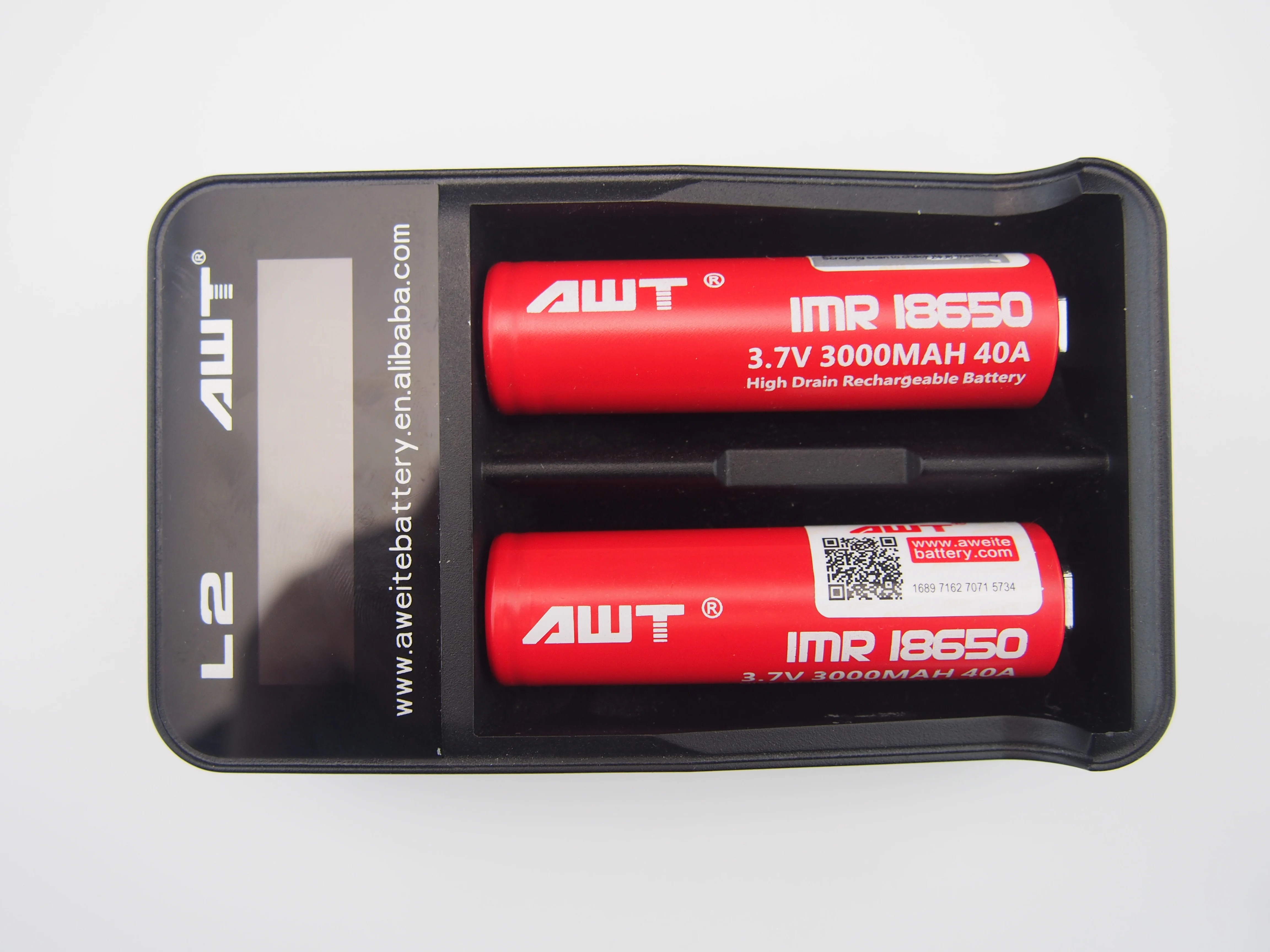 L2 2 slots fast charge with screen display AWT high quality charger wholesale vape pen 350mah battery rechargeable