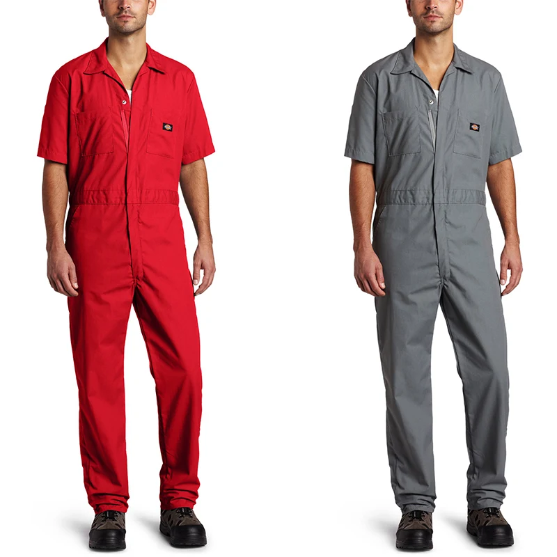 2024 Летняя мужская одежда для сотрудников индивидуальный хлопковый минималистский комбинезон с вышитым логотипом рабочая