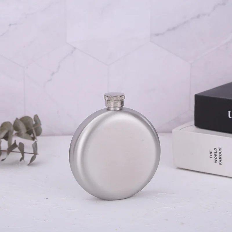 Wholesale custom stainless steel mini round wine pot 5 oz stainless steel travel wine pot hip flask