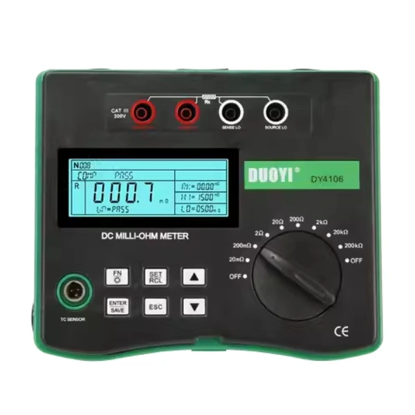 DUOYI DY4106 цифровой Миллиомметр HD ЖК-дисплей с подсветкой 4 провода тестовый мультиметр низким сопротивлением 10 у-200 кОм Новый энергетический автомобиль