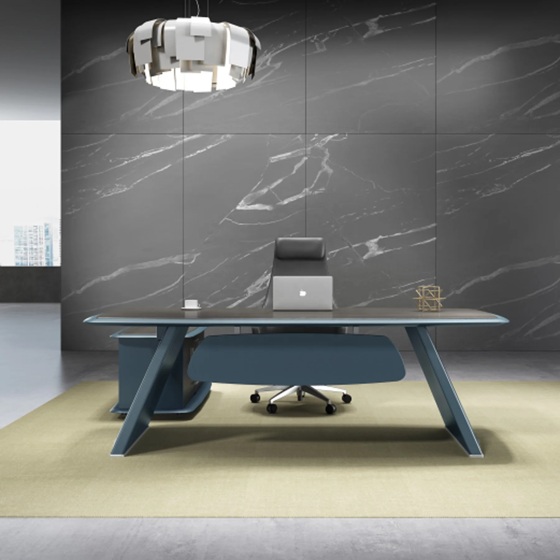 High Level Modern Design Wood Veneer Office Furniture Director Manager Executive Office Table